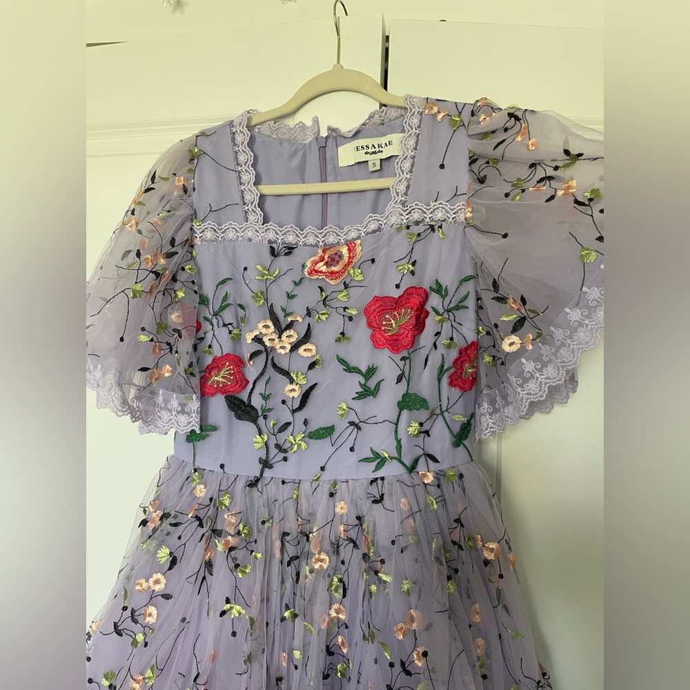 JessaKae Lavender Floral Embroidered Dress - Picture 4 of 6